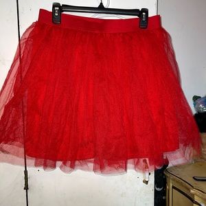 Red frilly tutu skirt